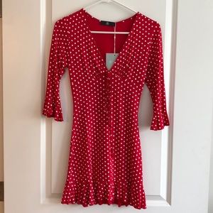 Missguided red and white polka dot dress